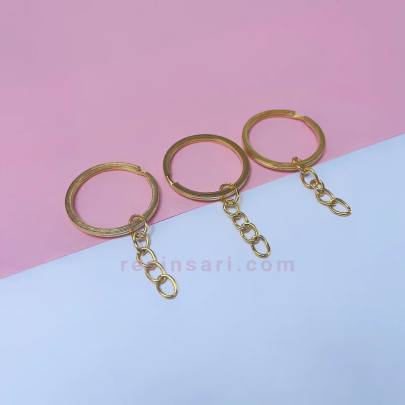 جاکلیدی طلایی ساده زنجیردار